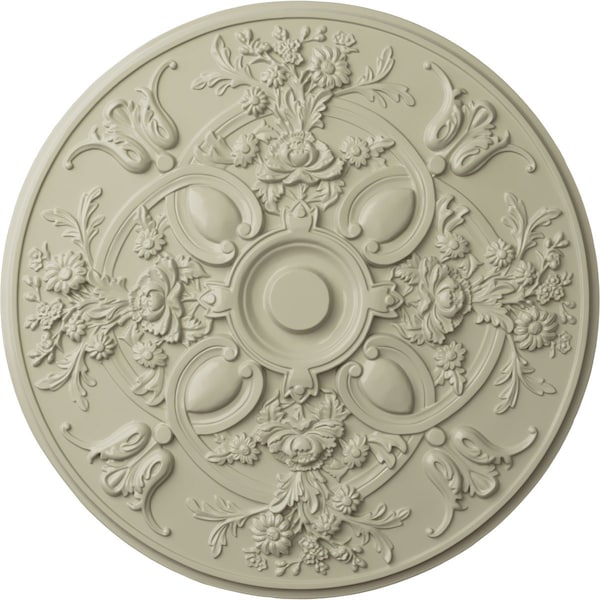 Ekena Millwork Baile Ceiling Medallion (Fits Canopies up to 6"), Hand-Painted Clear Yellow, 31 1/4"OD x 2 1/4"P CM31BACYF - main